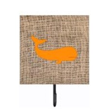 Carolines Treasures Whale Burlap And Orange Leash Or Key Holder BB1021-BL-OR-SH4